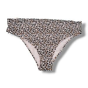 Xhilaration Juniors High-Leg High-Waist Animal Print Bikini Bottoms – 24W/26W
